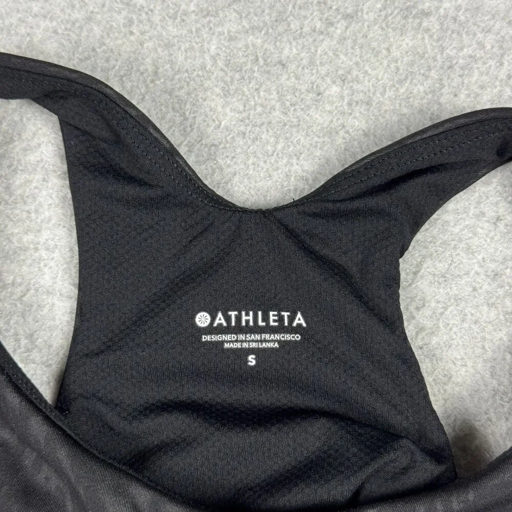 Athleta Racer Back Double Layer Tank Top Cropped Compression Sports Bra - S